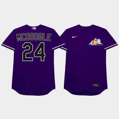 Men Colorado Rockies #24 Ryan McMahon 2021 MLB Players Weekend Nickname Purple Jersey
