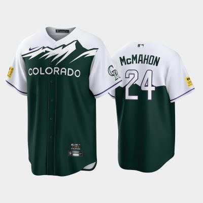 Men Colorado Rockies #24 Ryan McMahon 2022 City Connect Green Jersey Replica