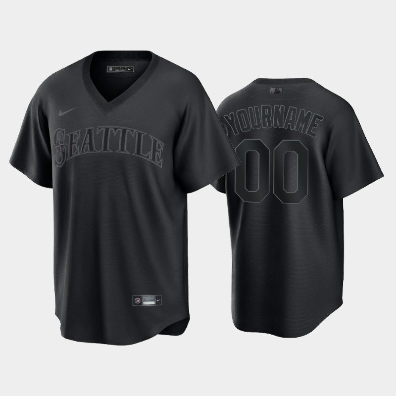 Men Custom #00 Black Black Pitch Seattle Mariners Replica Jersey – The  Beauty You Need To See