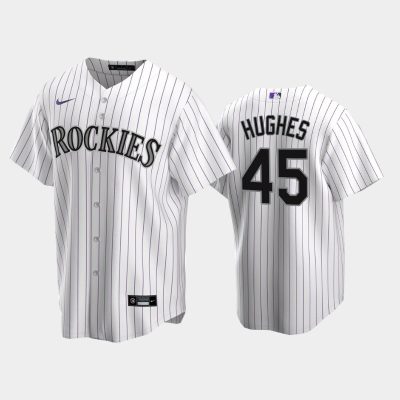 Men Gabriel Hughes 2022 MLB Draft Colorado Rockies White Home Replica Jersey