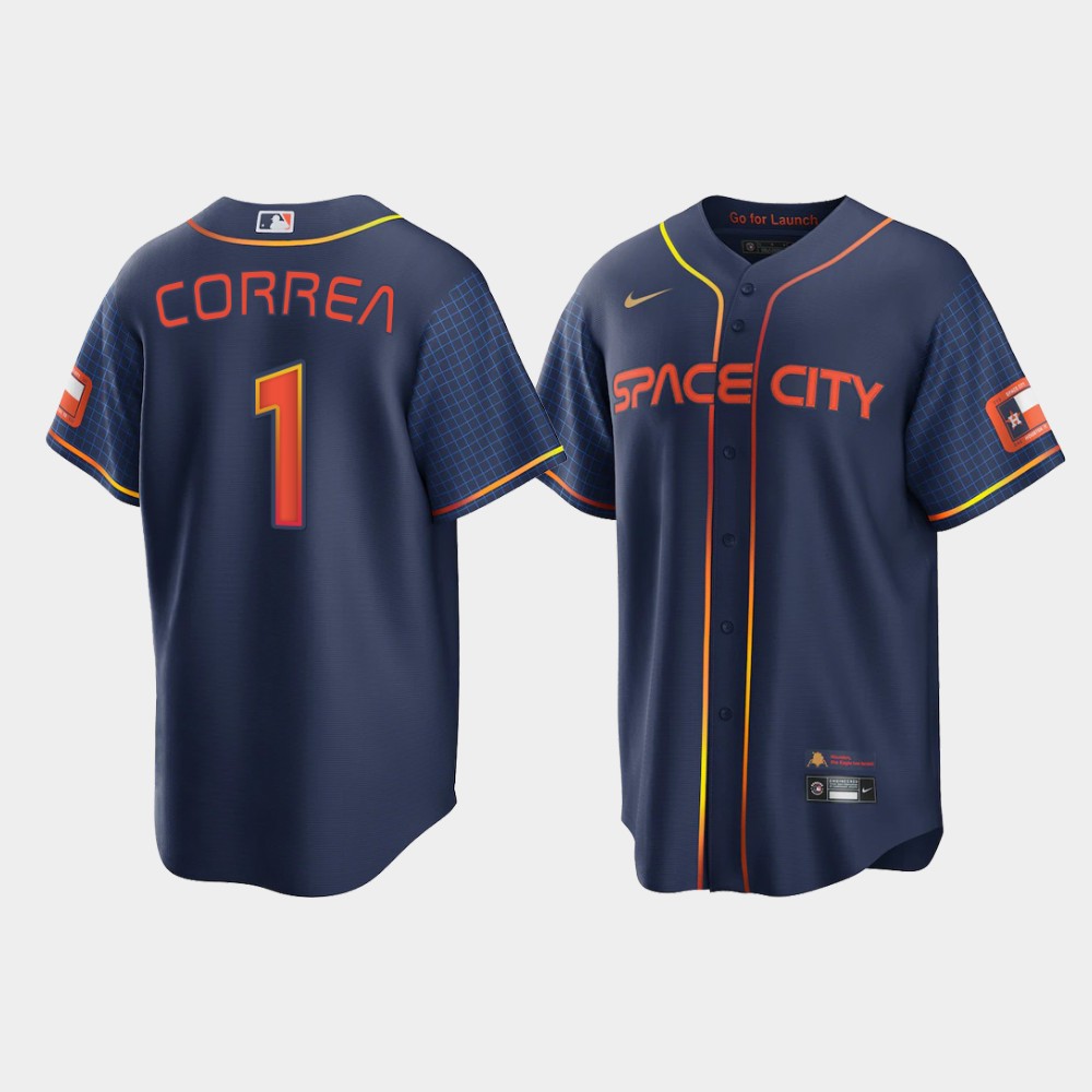 Men Houston Astros #1 Carlos Correa Replica 2022 City Connect