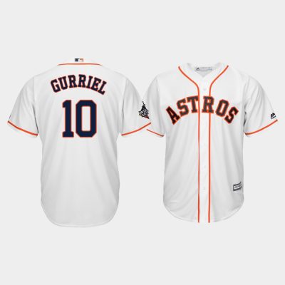 Men Houston Astros #10 Yuli Gurriel 2019 World Series Bound Cool Base White Jersey