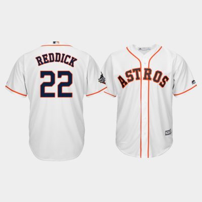 Men Houston Astros #22 Josh Reddick 2019 World Series Bound Cool Base White Jersey