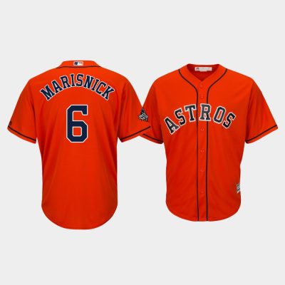 Men Houston Astros #6 Jake Marisnick 2019 World Series Bound Cool Base Orange Jersey