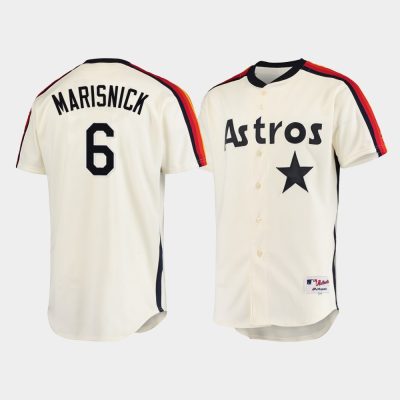 Men Houston Astros #6 Jake Marisnick Oilers vs. Astros Cooperstown Collection Cream Jersey
