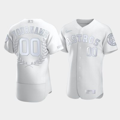 Men Houston Astros Custom #00 White Award Collection Jersey