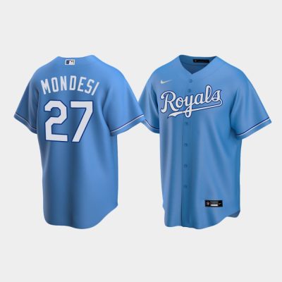 Men Kansas City Royals #27 Adalberto Mondesi Light Blue Replica Alternate Jersey