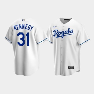 Men Kansas City Royals #31 Ian Kennedy White Replica Home Jersey