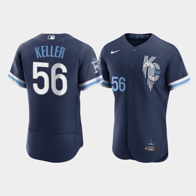Men Kansas City Royals #56 Brad Keller 2022 City Connect Jersey - Navy