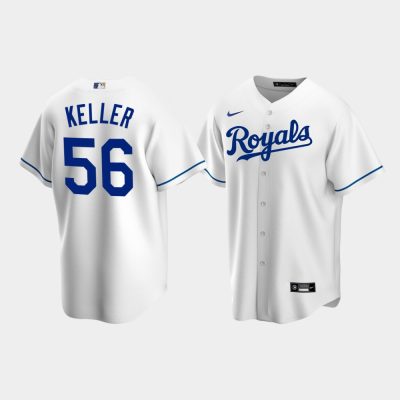 Men Kansas City Royals #56 Brad Keller White Replica Home Jersey