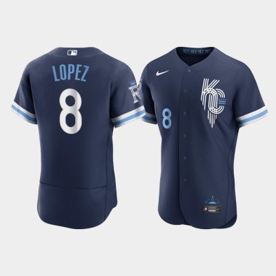 Men Kansas City Royals #8 Nicky Lopez 2022 City Connect Jersey - Navy