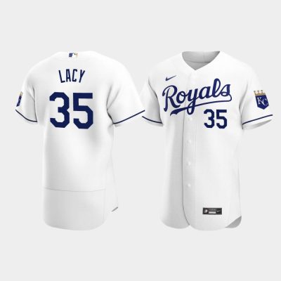 Men Kansas City Royals Asa Lacy #35 White 2020 MLB Draft Home Jersey
