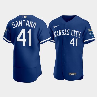 Men Kansas City Royals Carlos Santana 2022 Blue Jersey
