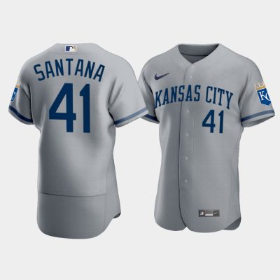 Men Kansas City Royals Carlos Santana 2022 Gray Jersey