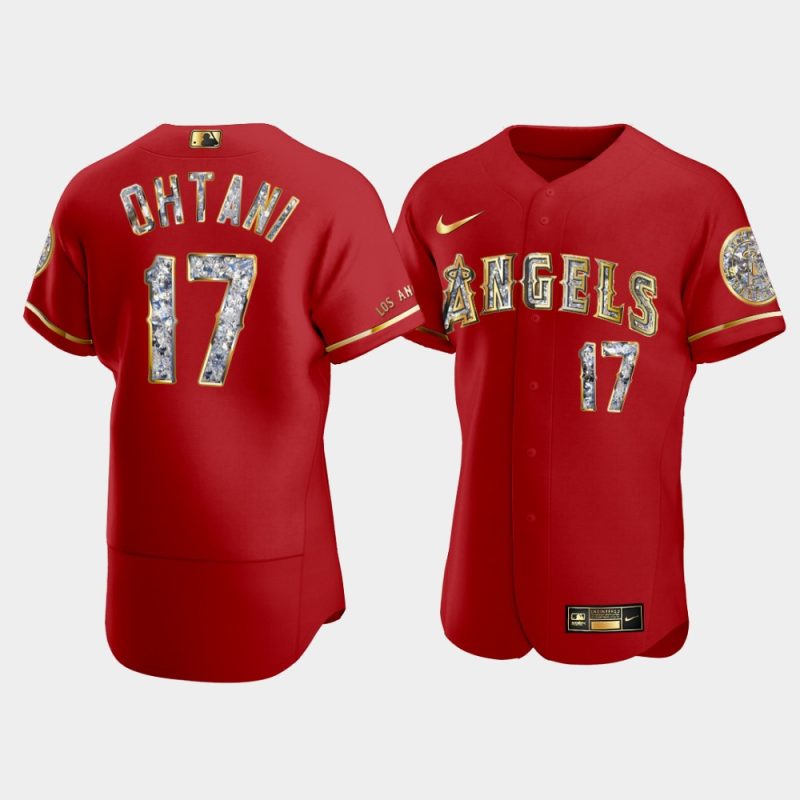 Men Los Angeles Angels Shohei Ohtani Red Jersey - Diamond Edition