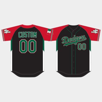Men Los Angeles Dodgers #00 Custom Black 2021 Mexican Heritage Night Limited Jersey