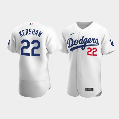 Men Los Angeles Dodgers #22 Clayton Kershaw White Home Player Jersey