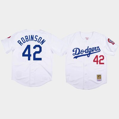Men Los Angeles Dodgers #42 Jackie Robinson White 1981 Jersey