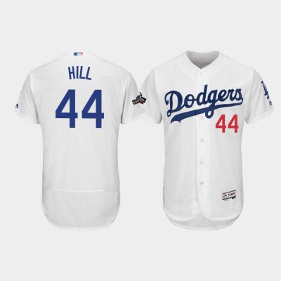 Men Los Angeles Dodgers #44 Rich Hill White 2019 Postseason Home Flex Base Jersey
