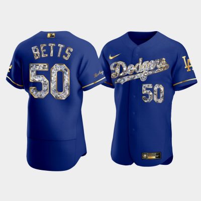 Men Los Angeles Dodgers #50 Mookie Betts Diamond Edition Jersey - Royal