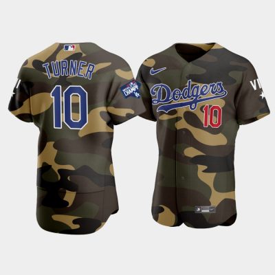 Men Los Angeles Dodgers Justin Turner Camo 2021 Armed Forces Day Jersey