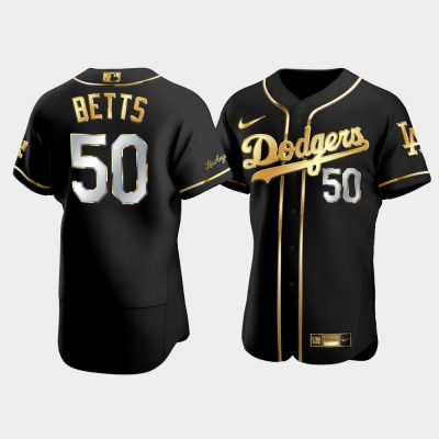 Men Los Angeles Dodgers Mookie Betts Black 2021 Gold Program Golden Jersey