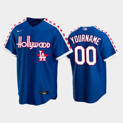 Men Los Angeles Dodgers Special Edition City Connect Royal #00 Custom Jersey