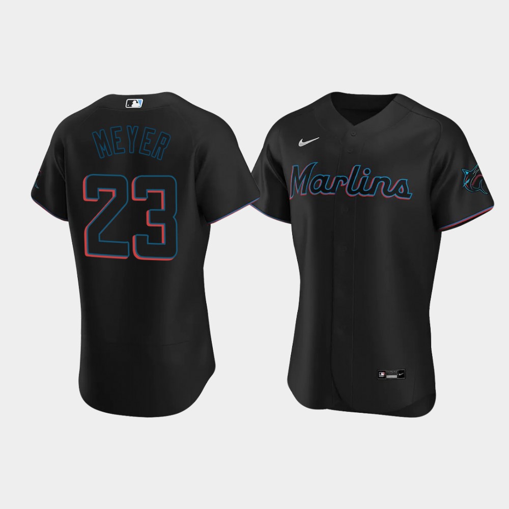 Men Miami Marlins Max Meyer #23 Black 2020 MLB Draft Alternate