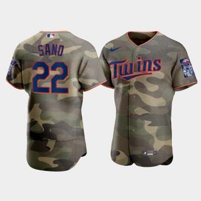Authentic Jersey Minnesota Twins Miguel Sano 2021 Armed Forces Day Camo Men’s