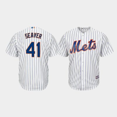 Men New York Mets #41 Tom Seaver White Cool Base Player Jersey