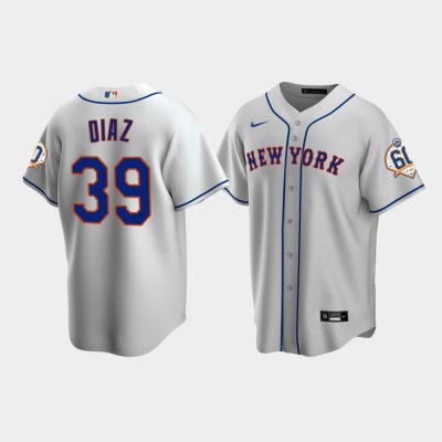 Men New York Mets Edwin Diaz 60th Anniversary Replica Gray Jersey