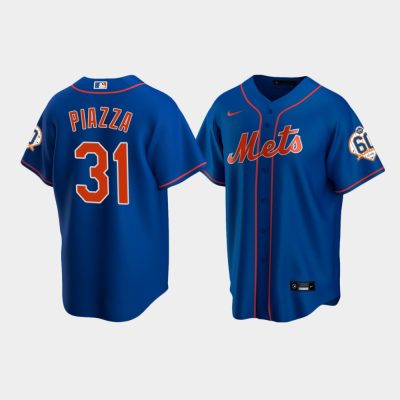 Men New York Mets Mike Piazza 60th Anniversary Alternate Royal Jersey