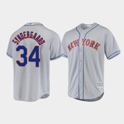 Men New York Mets Noah Syndergaard Gray Cool Base Player Road Jersey