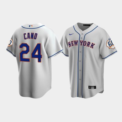 Men New York Mets Robinson Cano 60th Anniversary Replica Gray Jersey