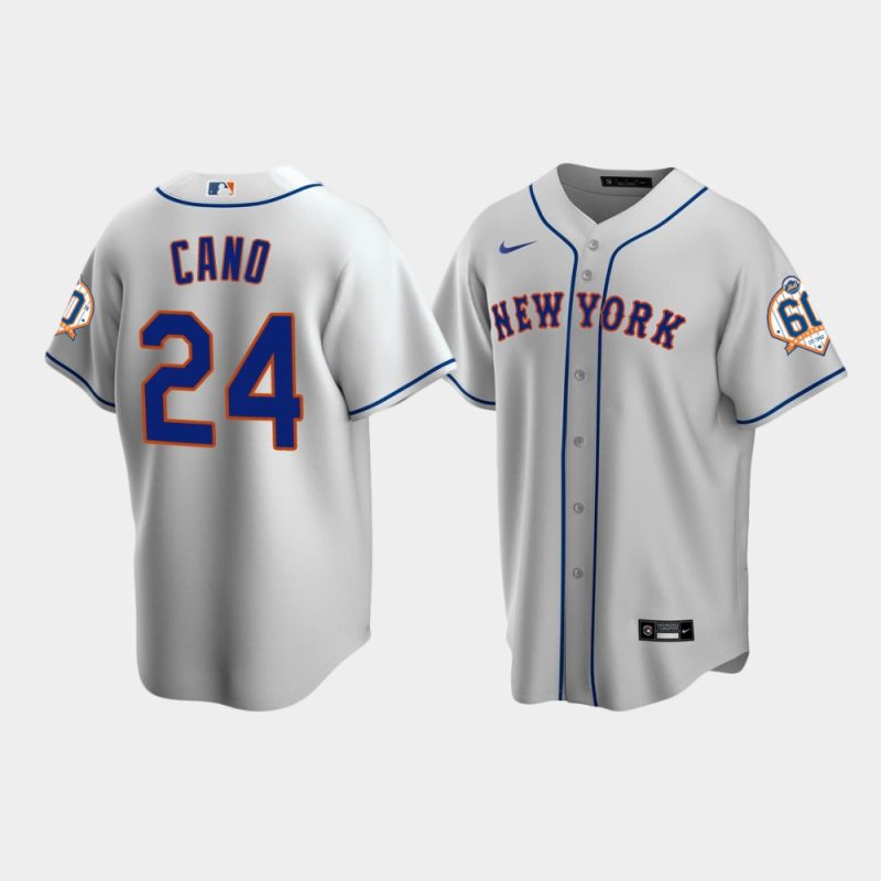 Men New York Mets Robinson Cano 60th Anniversary Replica Gray Jersey