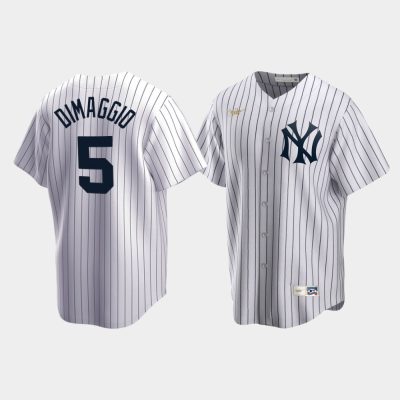 Men New York Yankees #5 Joe DiMaggio Cooperstown Collection Home White Jersey
