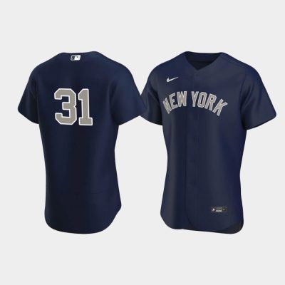 Men New York Yankees Aaron Hicks Alternate Navy Jersey
