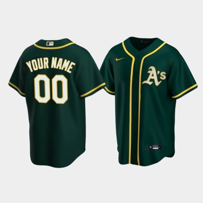 Men Oakland Athletics #00 Custom Green 2020 Replica Alternate Jersey