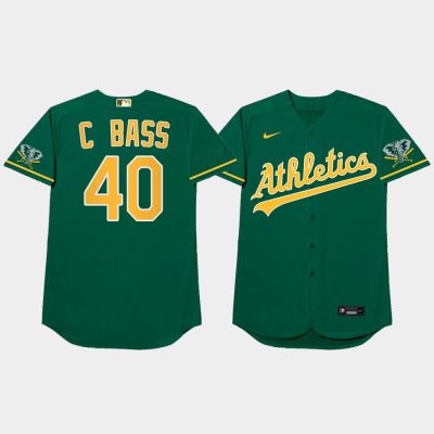 Men Oakland Athletics #40 Chris Bassitt 2021 MLB Players Weekend Nickname Green Jersey