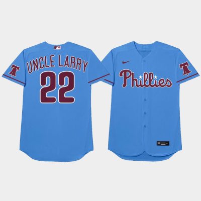 Men Philadelphia Phillies #22 Andrew McCutchen 2021 MLB Players Weekend Nickname Light Blue Jersey