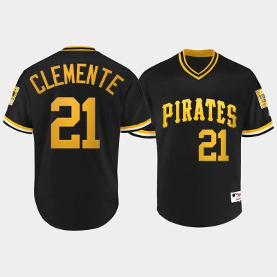 Men Pittsburgh Pirates #21 Roberto Clemente Black Turn Back the Clock 1979 Jersey