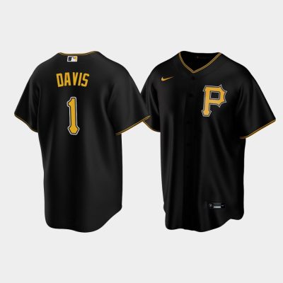 Men Pittsburgh Pirates Henry Davis #32 Black 2021 MLB Draft No.1 Overall Replica Jersey