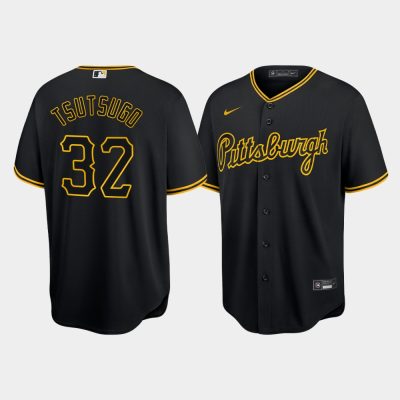 Men Pittsburgh Pirates Yoshi Tsutsugo Replica Baseball Black Jersey