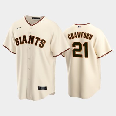 Men Reggie Crawford 2022 MLB Draft San Francisco Giants Cream Home Replica Jersey