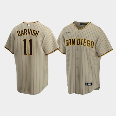 Men San Diego Padres #11 Yu Darvish Sand Brown Replica Trade Alternate Jersey