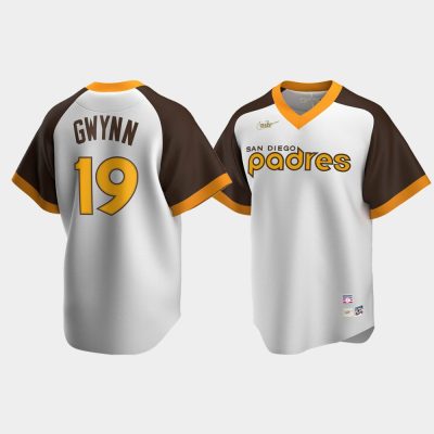 Men San Diego Padres #19 Tony Gwynn Cooperstown Collection Home White Jersey