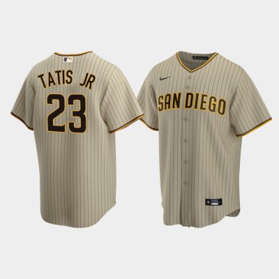 Men San Diego Padres #23 Fernando Tatis Jr. Sand Brown 2020 Replica Alternate Jersey