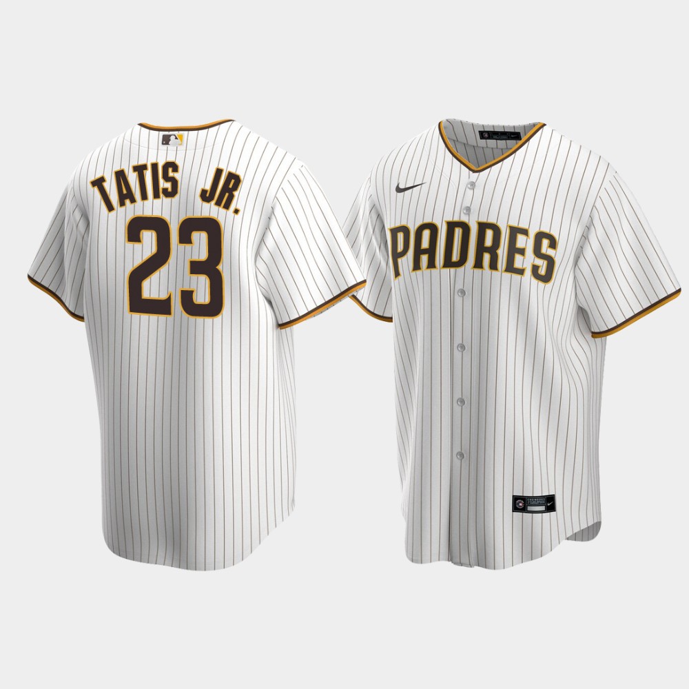 Men San Diego Padres #23 Fernando Tatis Jr. White Brown Replica Home ...