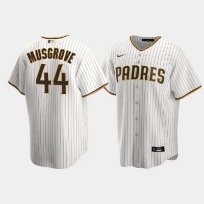 Men San Diego Padres #44 Joe Musgrove White Brown Replica Home Jersey