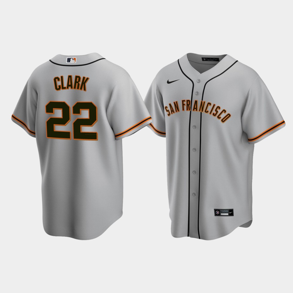 Men San Francisco Giants #22 Will Clark Gray Replica Road Jersey – The ...